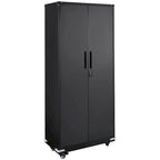 75 Inch Locking Metal Storage Cabinet with 4 Adjustable Shelves and 2 Magnetic Doors