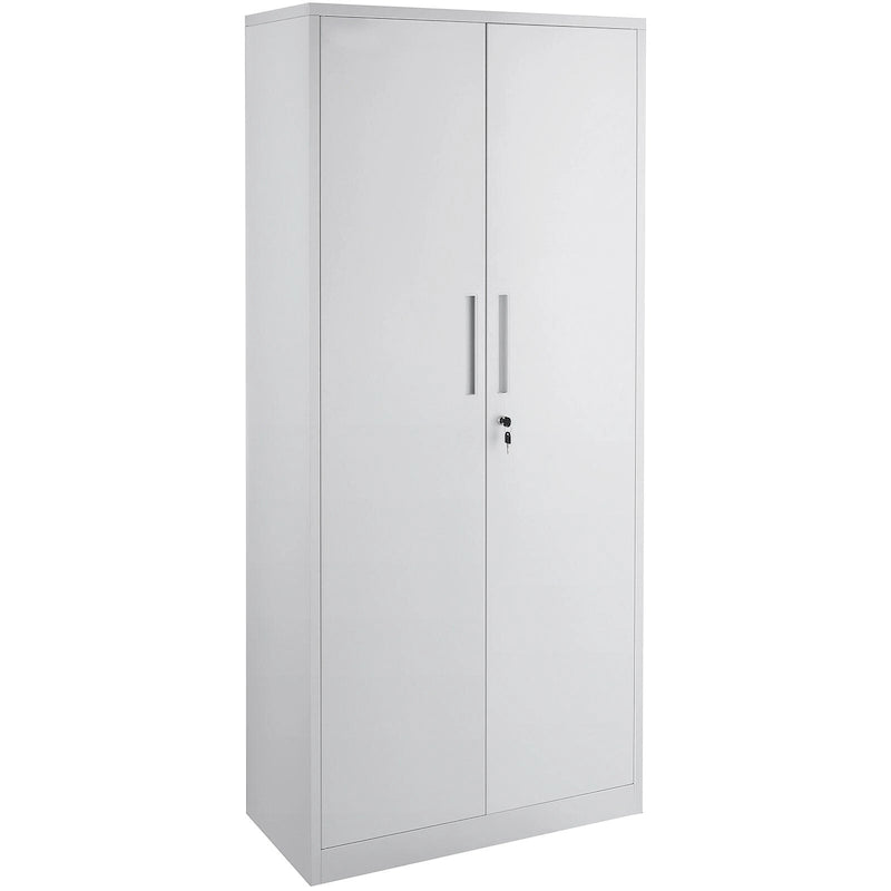75 Inch Locking Metal Storage Cabinet with 4 Adjustable Shelves and 2 Magnetic Doors