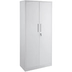 75 Inch Locking Metal Storage Cabinet with 4 Adjustable Shelves and 2 Magnetic Doors