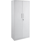 75 Inch Locking Metal Storage Cabinet with 4 Adjustable Shelves and 2 Magnetic Doors