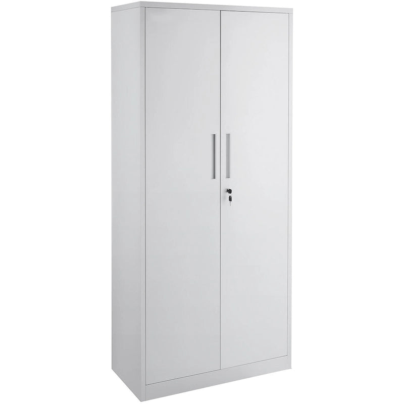 75 Inch Locking Metal Storage Cabinet with 4 Adjustable Shelves and 2 Magnetic Doors