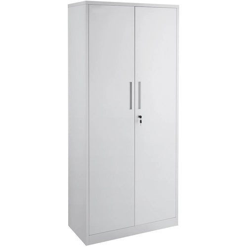 75 Inch Locking Metal Storage Cabinet with 4 Adjustable Shelves and 2 Magnetic Doors