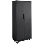 75 Inch Locking Metal Storage Cabinet with 4 Adjustable Shelves and 2 Magnetic Doors