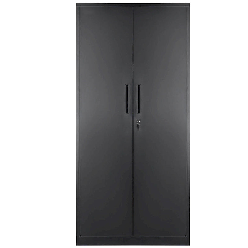 75 Inch Locking Metal Storage Cabinet with 4 Adjustable Shelves and 2 Magnetic Doors