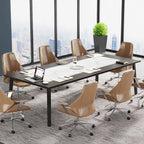 6.56 FT Conference Table for 8 People, Large Office Meeting Table with Metal Frame - 39.37  D x 78.74  W x 29.53  H