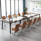 6.56 FT Conference Table for 8 People, Large Office Meeting Table with Metal Frame - 39.37  D x 78.74  W x 29.53  H