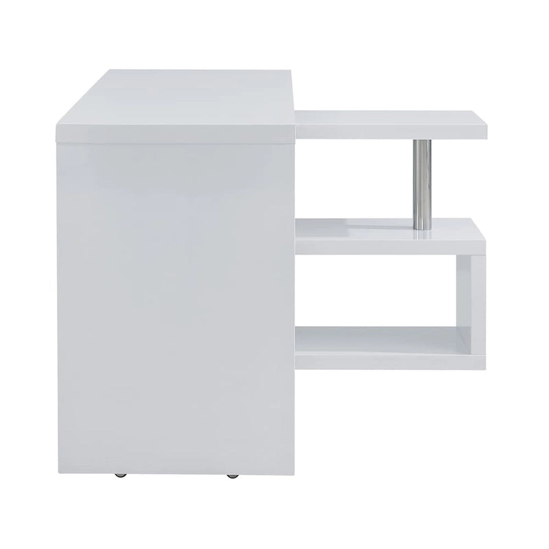 SEI Furniture Ballintoy Rotating Desk with Shelving