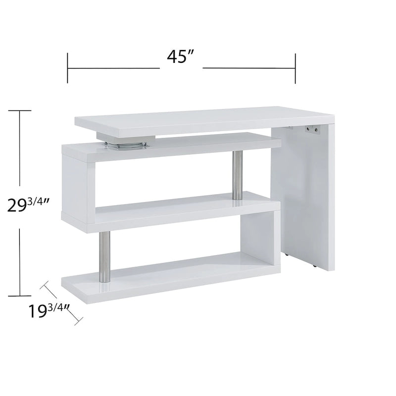 SEI Furniture Ballintoy Rotating Desk with Shelving