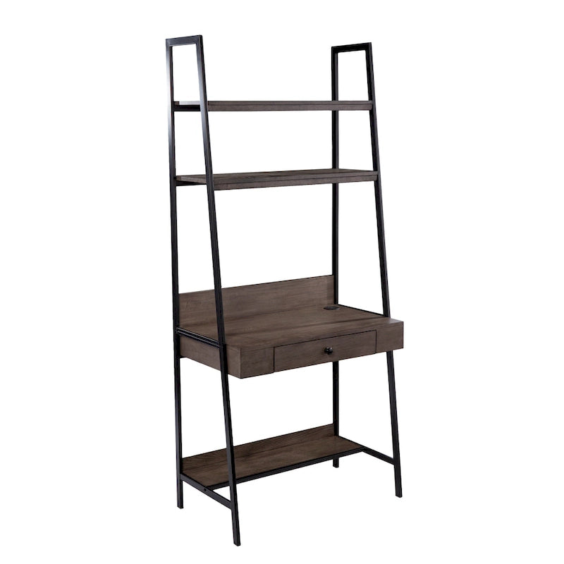 SEI Furniture Luesta Industrial Gray Wood Ladder Desk