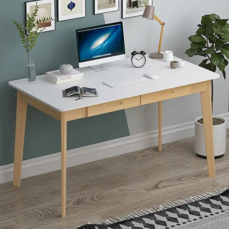 Kerrogee 47.2  Wood Computer Desk with 2 Drawers - 4 Colors