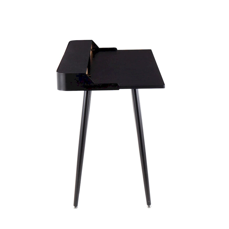 Carson Carrington Creggan Mid-Century Modern Black Metal & Wood Office Desk