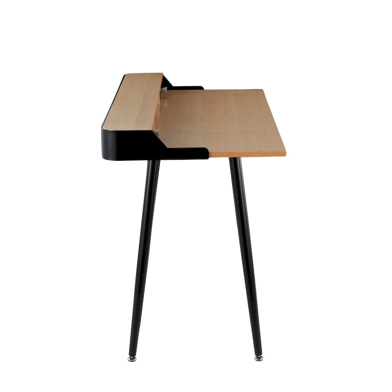 Carson Carrington Creggan Mid-Century Modern Black Metal & Wood Office Desk