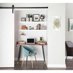 Carson Carrington Creggan Mid-Century Modern Black Metal & Wood Office Desk