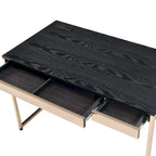 48-inch Computer Desk with Charging Ports - White/Black - Single User