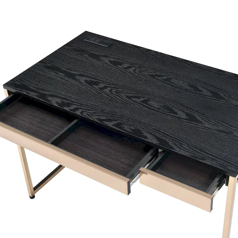 Arthur Modern 48-inch Steel Computer Desk with Charging Ports by Furniture of America