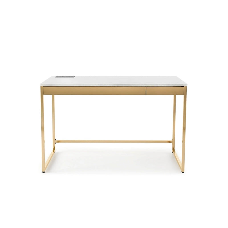 Arthur Modern 48-inch Steel Computer Desk with Charging Ports by Furniture of America