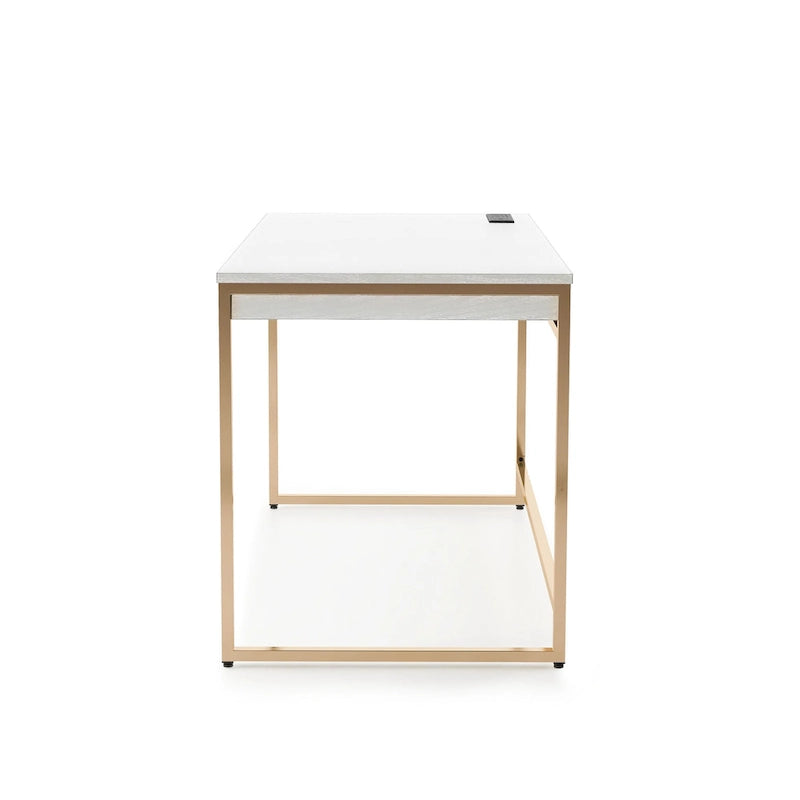 Arthur Modern 48-inch Steel Computer Desk with Charging Ports by Furniture of America