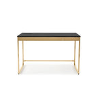 48-inch Computer Desk with Charging Ports - White/Black - Single User