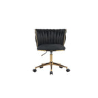 Upholstered Home Office Desk Chairs with Adjustable Swivel Wheels, Ergonomic