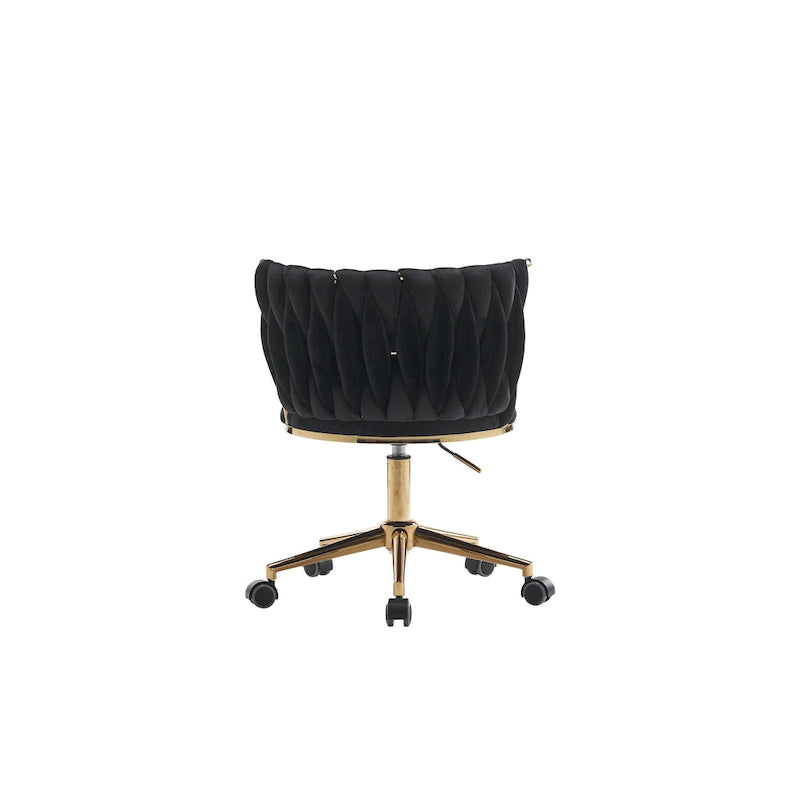 Upholstered Home Office Desk Chairs with Adjustable Swivel Wheels, Ergonomic