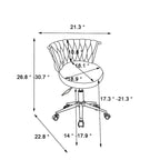 Upholstered Home Office Desk Chairs with Adjustable Swivel Wheels, Ergonomic
