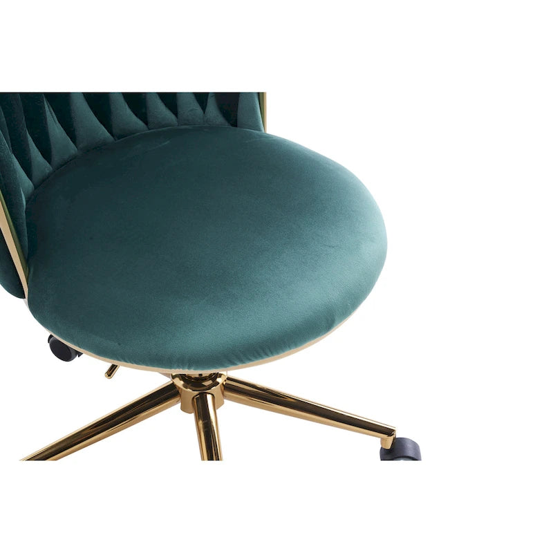 Upholstered Home Office Desk Chairs with Adjustable Swivel Wheels, Ergonomic