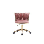 Upholstered Home Office Desk Chairs with Adjustable Swivel Wheels, Ergonomic