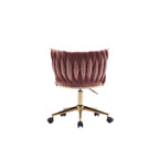 Upholstered Home Office Desk Chairs with Adjustable Swivel Wheels, Ergonomic