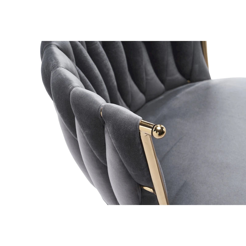 Upholstered Home Office Desk Chairs with Adjustable Swivel Wheels, Ergonomic