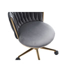Upholstered Home Office Desk Chairs with Adjustable Swivel Wheels, Ergonomic