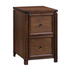 OS Home & Office Furniture Two Drawer File Cabinet in Brushed Walnut Wood Veneer