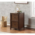 OS Home & Office Furniture Two Drawer File Cabinet in Brushed Walnut Wood Veneer