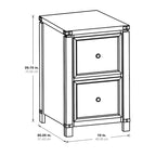 OS Home & Office Furniture Two Drawer File Cabinet in Brushed Walnut Wood Veneer