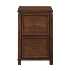 OS Home & Office Furniture Two Drawer File Cabinet in Brushed Walnut Wood Veneer