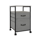 2 Drawer Mobile File Cabinet Rolling Printer Stand with Open Storage Shelf Fabric Vertical Filing Cabinet
