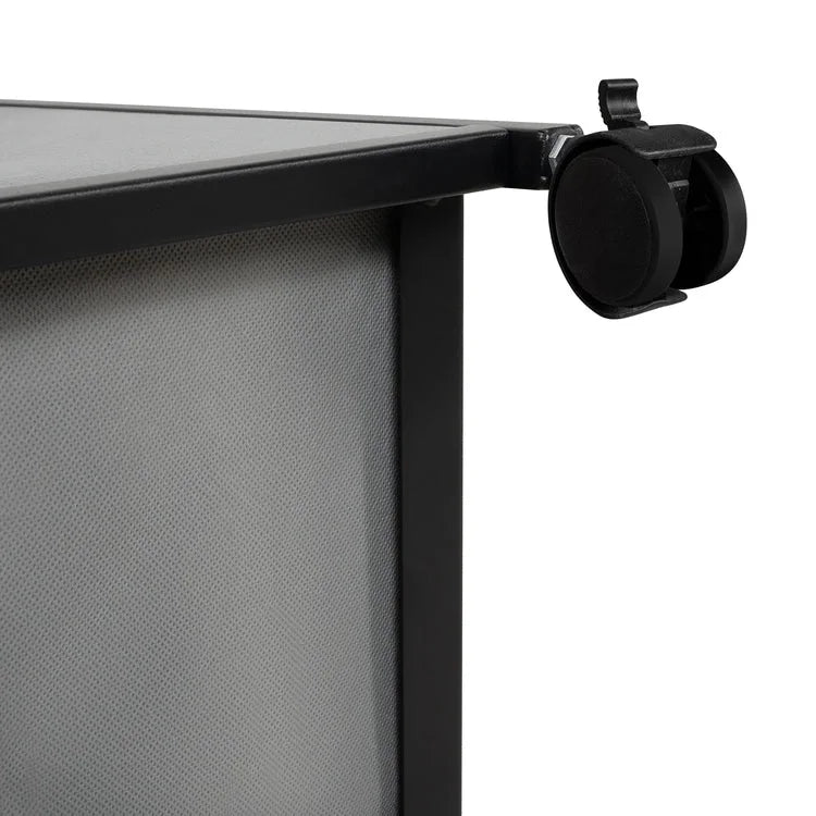 2 Drawer Mobile File Cabinet Rolling Printer Stand with Open Storage Shelf Fabric Vertical Filing Cabinet