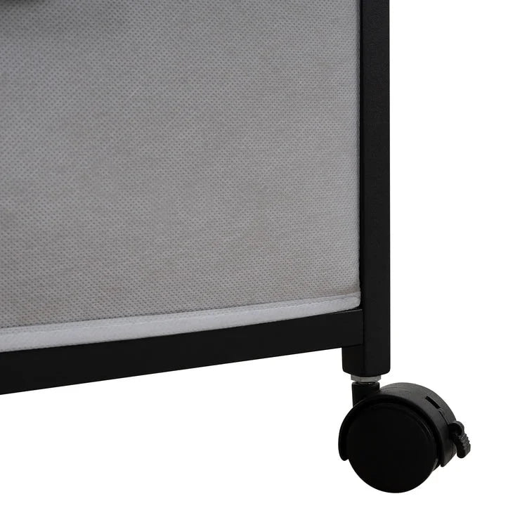 2 Drawer Mobile File Cabinet Rolling Printer Stand with Open Storage Shelf Fabric Vertical Filing Cabinet