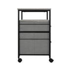 2 Drawer Mobile File Cabinet Rolling Printer Stand with Open Storage Shelf Fabric Vertical Filing Cabinet