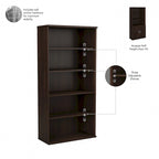 Hybrid Tall 5 Shelf Bookcase with Doors by Bush Business Furniture