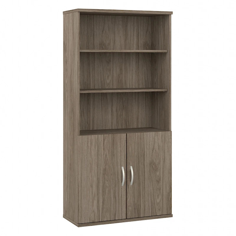 Hybrid Tall 5 Shelf Bookcase with Doors by Bush Business Furniture