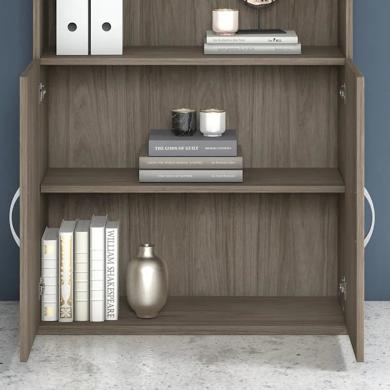 Hybrid Tall 5 Shelf Bookcase with Doors by Bush Business Furniture