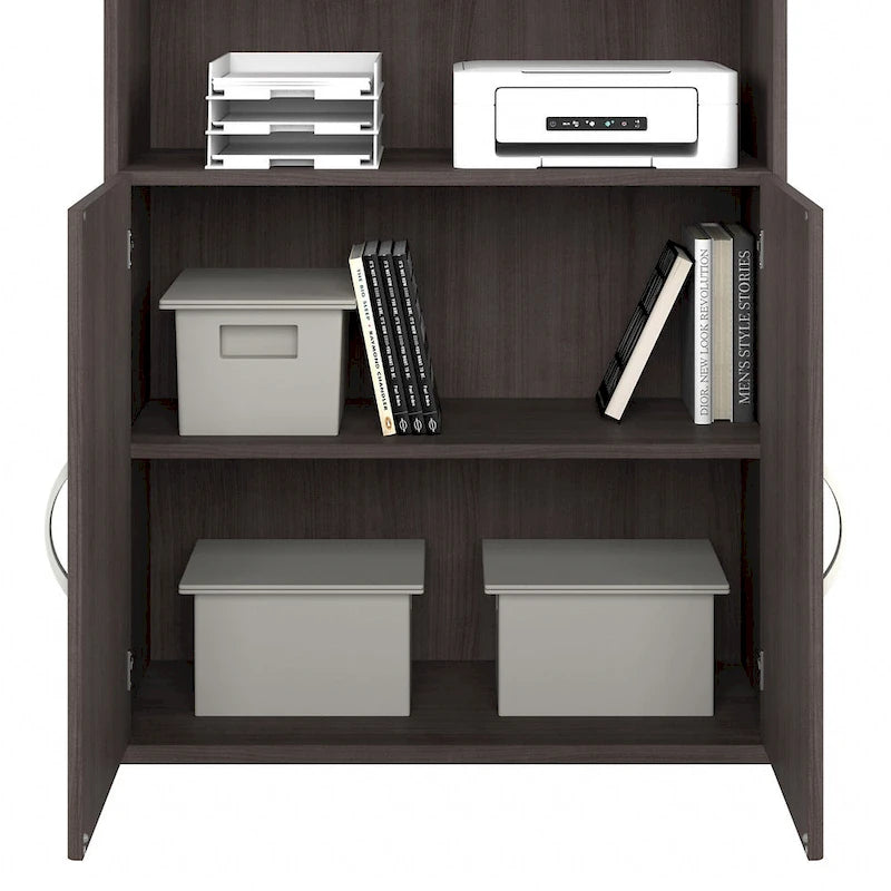 Hybrid Tall 5 Shelf Bookcase with Doors by Bush Business Furniture