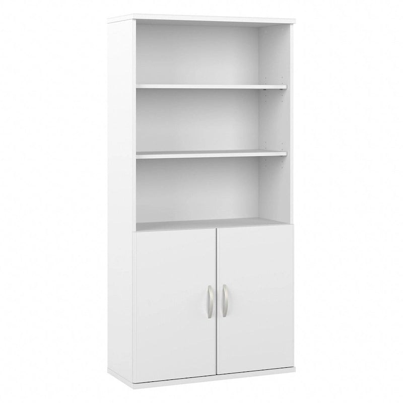 Hybrid Tall 5 Shelf Bookcase with Doors by Bush Business Furniture