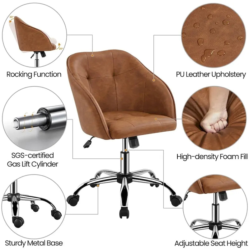 Yaheetech Desk Chair for Home Office, Height Adjustable 360Swivel Computer Chair