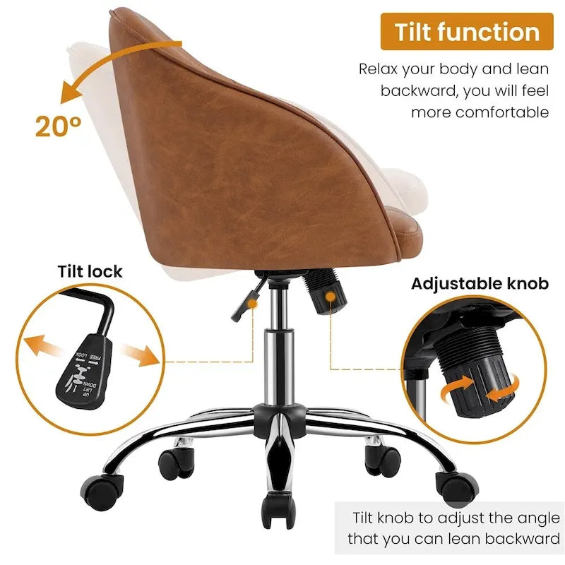 Yaheetech Desk Chair for Home Office, Height Adjustable 360Swivel Computer Chair