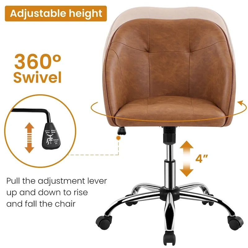 Yaheetech Desk Chair for Home Office, Height Adjustable 360Swivel Computer Chair