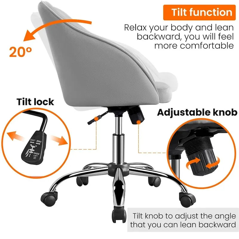 Yaheetech Desk Chair for Home Office, Height Adjustable 360Swivel Computer Chair