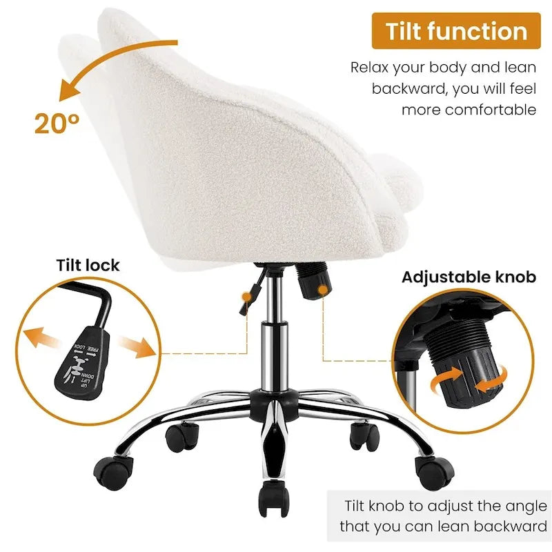 Yaheetech Desk Chair for Home Office, Height Adjustable 360Swivel Computer Chair
