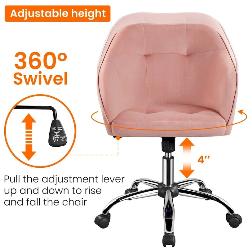 Yaheetech Desk Chair for Home Office, Height Adjustable 360Swivel Computer Chair
