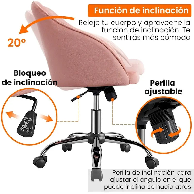 Yaheetech Desk Chair for Home Office, Height Adjustable 360Swivel Computer Chair